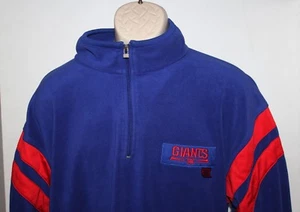NFL New York Giants Men's 1/4 Zipper Blue + Red Pullover Jacket - Picture 1 of 3