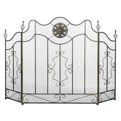 Accent Plus Meatal Victorian Black Fireplace Screen 28.00" x 10.00" x 32.00" - Image 1 of 2