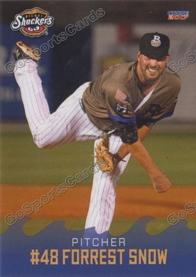 2017 Biloxi Shuckers Forrest Snow RC Rookie Milwaukee Brewers - Image 1 of 1