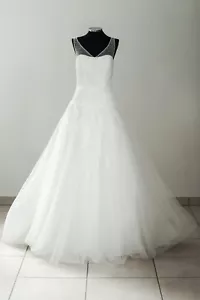 Très Chic Brautkleid 'JK1617-1' Träger Tüll Spitze A-Linie creme ivory Gr. 36/38 - Bild 1 von 4