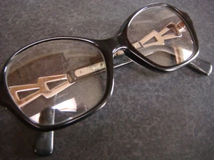 VINTAGE 1950'S MARINE BLACK GLASSES WITH BI-FOCAL GLASS LENSES SILVER/BLACK - Picture 1 of 10