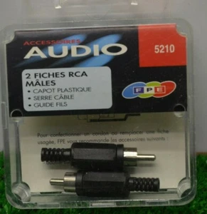AUDIO LOT DE 2 FICHES RCA MALES - Imagen 1 de 2