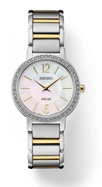 Seiko Solar White Mother of Pearl Women's Watch - SUP469P1