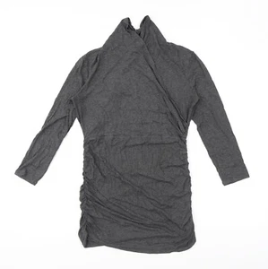 Isabella Oliver Womens Grey Viscose Blend Mini Size 12 Mock Neck - Picture 1 of 10