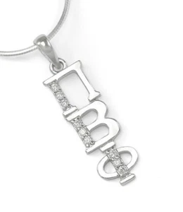 Colgante Pi Beta Phi Sterling Silver Lavaliere con diamantes simulados - Imagen 1 de 2