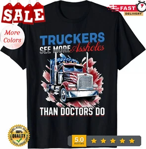 Trucker Truck Funny Tee Gift Unisex T-Shirt - Picture 1 of 20