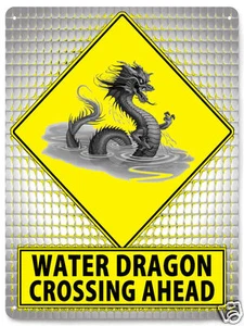 WATER DRAGON asian street SIGN metal great gift wall decor art 531 - Picture 1 of 2