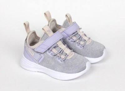 Puma Acelerador Púrpura Plata Metálico Bebé Niño Niñas Zapatos Tenis Talla 5C Foto 1 de 4