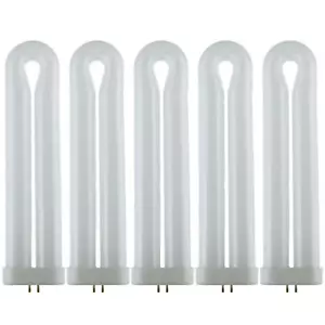 5 Pack Sunlite 25W Black Light U Shaped FUL Twin Tube Plugin Lamps GX10Q Base - Picture 1 of 2
