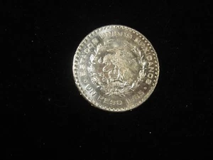 MEXIKO UN ONE PESO SILBER 1965 FROSTIGER GLANZ SUPER SCHÖN! SELTENES DATUM - Bild 1 von 2