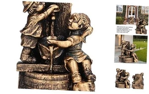 Little Boy Girl Playing Water Statue Standing Sculpture Fountains Outdoor - Picture 1 of 8