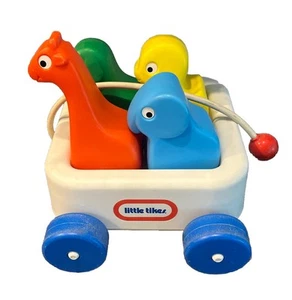 Vintage Wagon N Friends Tier Kumpel Nachziehspielzeug Hund Elefant Ente Giraffe Tikes - Bild 1 von 5