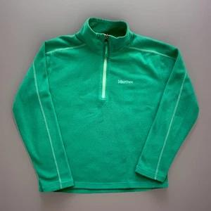 MARMOT 1/4 Zip Collared Green Pullover Fleece Jacket Girl's Size Large - Picture 1 of 16