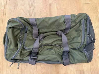 ORVIS Rolling Luggage Bag Reinforced Large Green 31x16 Wheels Checked Suitcase - Image 1 of 4