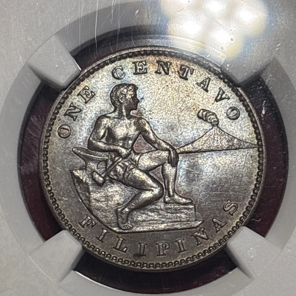 1911-S NGC MS 63bn  Philippines 1 Centavo San Francisco P.Q. Mint Free Shipping - Image 1 of 4