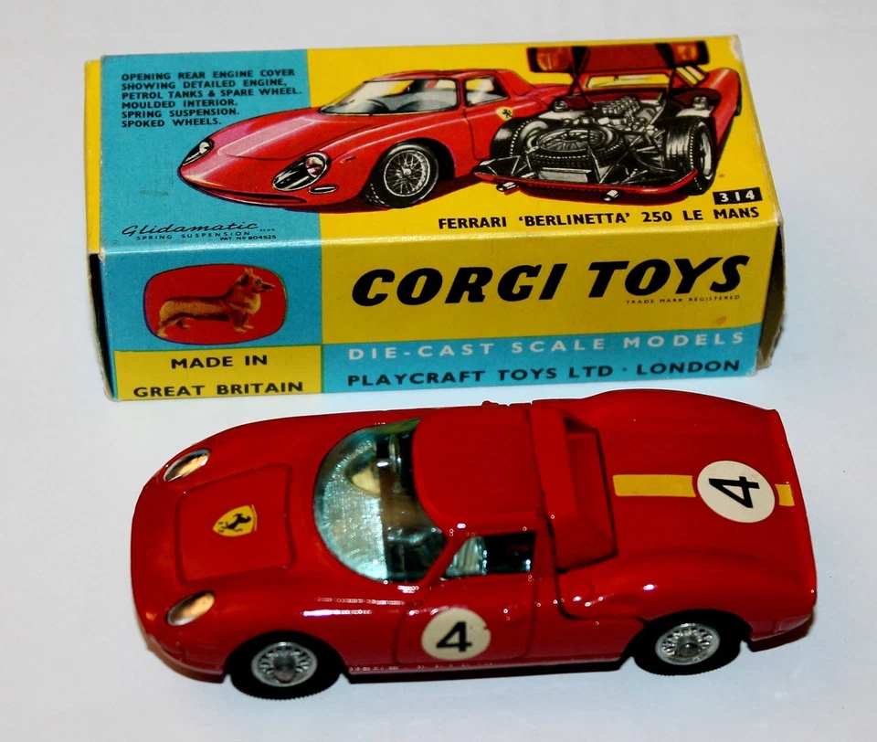 Ferrari "berlinetta" 250 Le Mans Corgi Toys ref.n.314 scala 1/43 box originale - Immagine 1 di 4