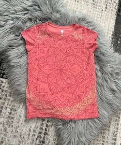 Tea Collection Girls Coral Pink Floral Styled T Size Large (8-10) - Picture 1 of 4