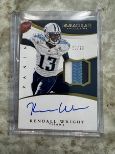 Kendall Wright 2015 Immaculate Auto Autograph Patch Relic #51/99 Titans - Bild 1 von 4
