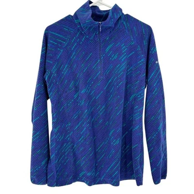 Pullover polar Columbia púrpura negro verde 1/4 cremallera para mujer L Foto 1 de 4