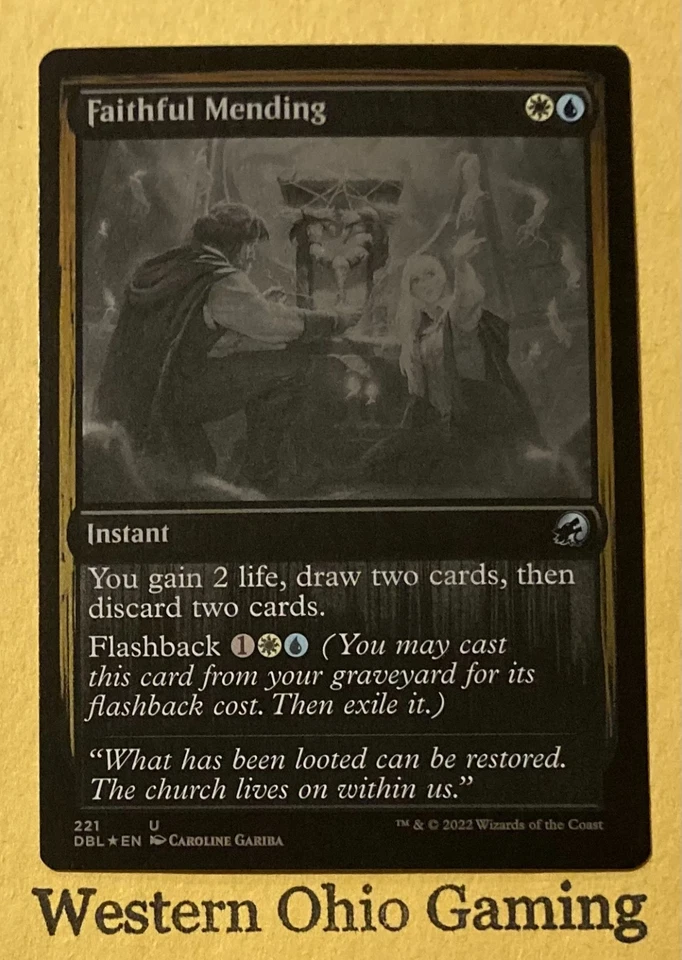 Magic The Gathering Innistrad: Double Feature Faithful Mending #221 Foil MTG TCG - Image 1 of 2