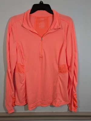 Top deportivo para mujer Danskin 1/2 cremallera naranja semi-ajustado talla XL Foto 1 de 4