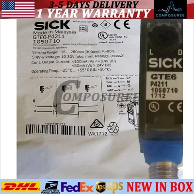 New SICK GTE6-P4211 1050710 GTE6P4211 Photoelectric Sensors Retroreflective - Image 1 of 4