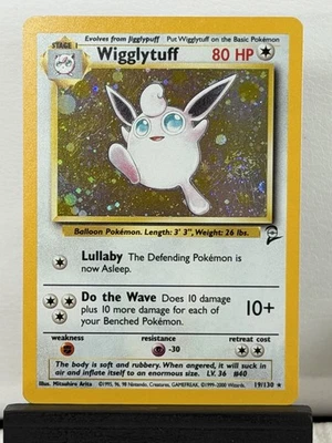 Wigglytuff 19/130 Base Set 2 Holo Rare with SWIRL WOTC Pokemon Card NM - Image 1 of 4
