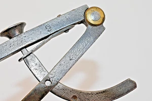 Steel Machinist Divider Caliper Brass Pivot Shipyard Tool Maritime Estate Sale - Picture 1 of 4