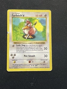 Farfetch'd 27/102 Poco Común Conjunto Base Sin Sombras Pokemon Juego de Cartas Coleccionables WoTC De Colección DMG - Imagen 1 de 4