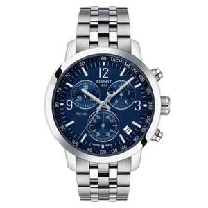 Tissot Prc 200 Chronograph Men's Silver Blue Watch T114.417.11.047.00 NEW BOXED - Imagen 1 de 6