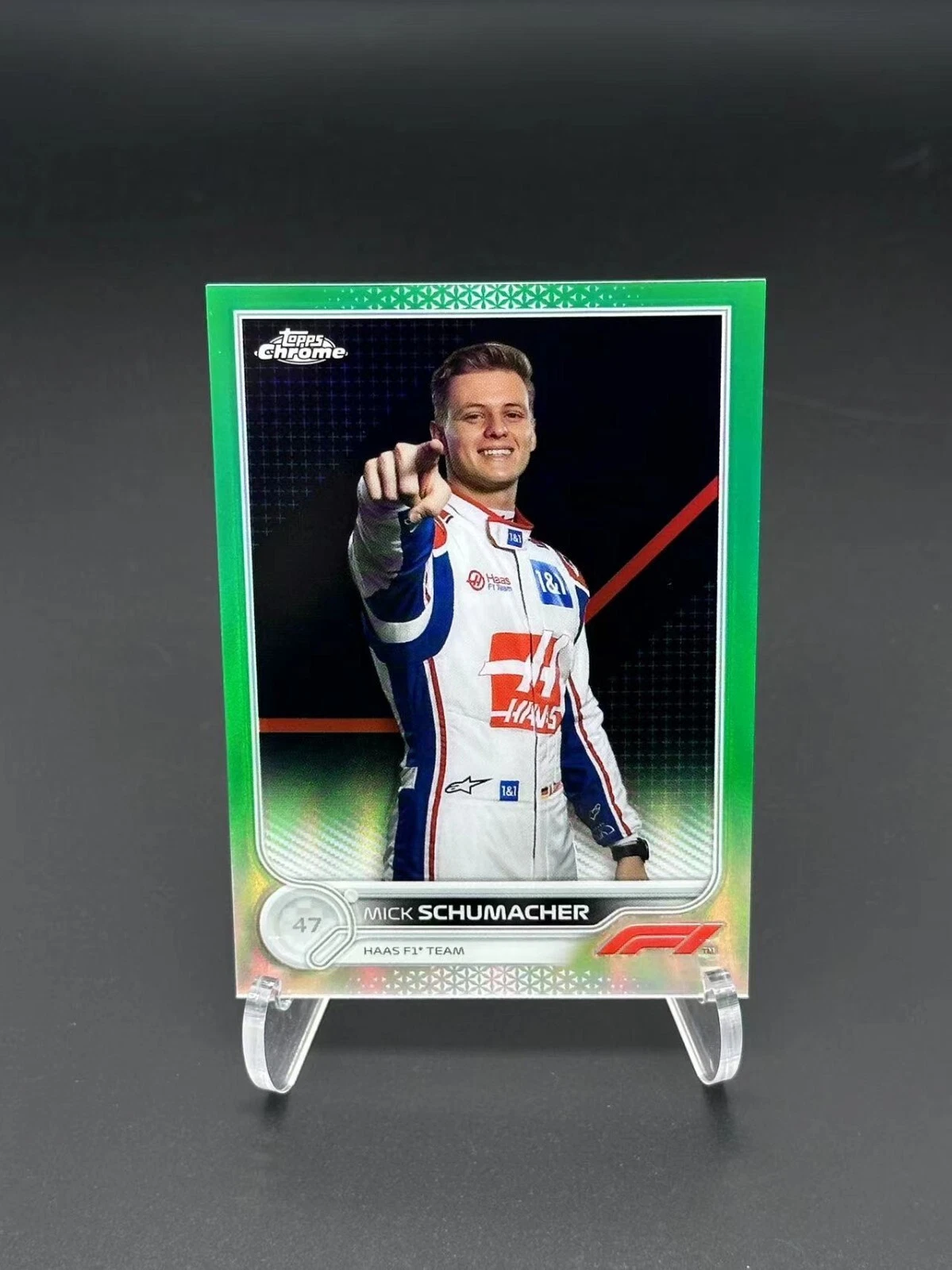 2022 Topps Chrome Formula 1 F1 Mick Schumacher Green Refractor 15/99#69 GZ