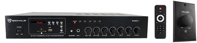 Rockville RCS80-1 70v Commercial Amplifier w/Bluetooth+Black Volume Wall Control - Image 1 of 4