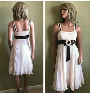Bcbg Paris Babydoll Silk Blush Brown Size 10 Women's Dress NEW #W2 - Picture 1 of 10