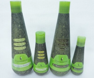 ¡CHAMPÚ REJUVENECEDOR Y ENJUAGUE HIDRATANTE MACADAMIA con tamaño de viaje 4 botellas! Foto 1 de 2