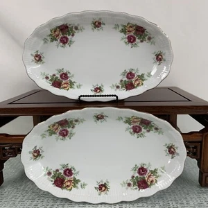 WALBRZYCH Poland Oval Scalloped & Gold Edges Set Of 2 - Imagen 1 de 5