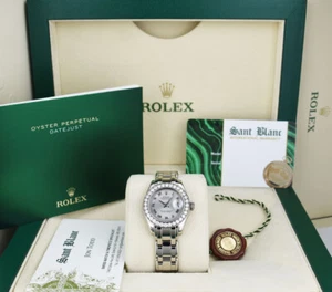 ROLEX REHAUT 29mm 18kt White Gold Masterpiece Rhodium Roman 80299 SANT BLANC - Picture 1 of 7