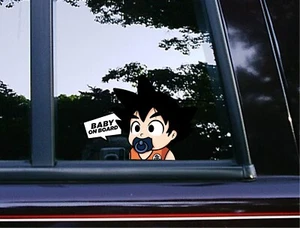 Lindo bebé a bordo Goku ventana mirando vinilo coche calcomanías Dragon Ball Z fan anime - Imagen 1 de 4