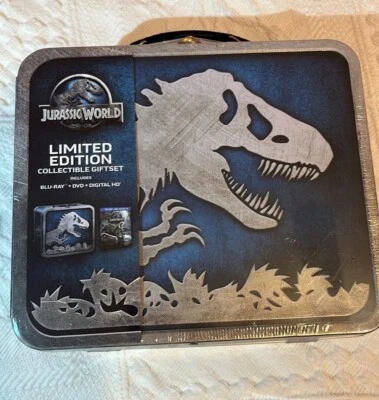 Jurassic Park Gift Set World Limited Edition Dinosaur Tin Metal Lunch Box Sealed - Image 1 of 4