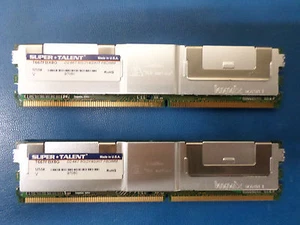 Lot of 2x4gb T667FBX8G Super Talent 8GB Kit  DDR2 Fully Buffered PC2-5300 667Mhz - Picture 1 of 2