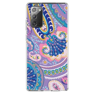 Clear Case for Galaxy Note Purple Pink Blue Paisley - Picture 1 of 7