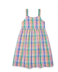 Wonder Nation Girls Sleeveless Smocked Dress L 10/12 Plus New Elastic Bodice - Picture 1 of 13