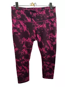 Lululemon Wunder Under fuchsia pink & schwarz gemustert Cropped Leggings Größe 8 - Bild 1 von 10