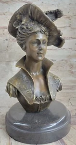 Baby Shower Adopción Regalo Niña Hija Retrato Busto Bronce Mármol Figura - Imagen 1 de 10