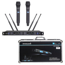 Wireless Handheld Microphone 2CH Karaoke UHF Microphones Church Stage Mic System