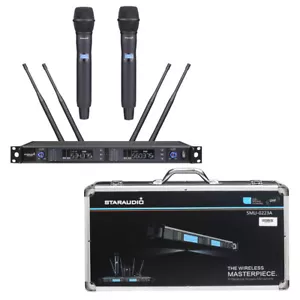 Wireless UHF Microphone Audio 2 Channel Handheld Microphones System Church Mic - Picture 1 of 12