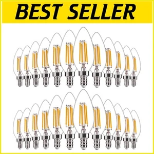 24 Pack Dimmable E12 LED Candelabra Bulbs – 60W Equivalent Soft White Light - Picture 1 of 11
