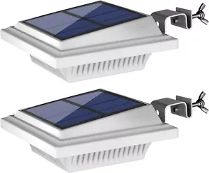 2PCS 40LED Solar Wall Lamp Light Sensor Outdoor Security Gutter Fence Waterproof - Picture 1 of 9