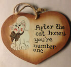Wood signs Cat lover say much about kitty,cat & kitten incl wire/cord 4 hanging