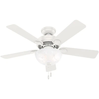 Hunter Fan Company, 50905, 44 inch Swanson Fresh White Ceiling Fan with LED L... - Image 1 of 4