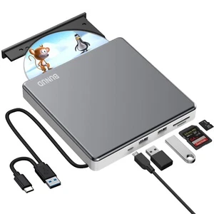 External CD DVD Drive USB 3.0 Type C CD/DVD ROM Burner CD DVD +/-RW Optical D... - Picture 1 of 8